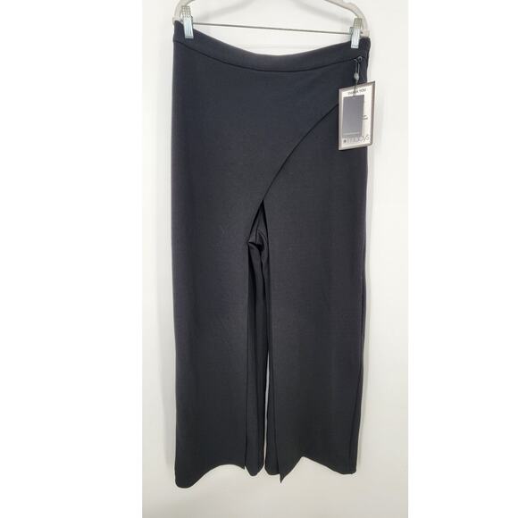 New NWT Adrianna Papell Knit Crepe‎ Drape Front Pants Black US Size 16 - Picture 3 of 10